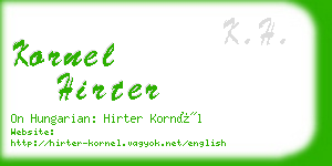 kornel hirter business card